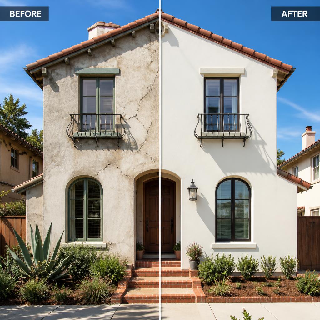 Full Exterior Refinish | Before / After · Point Loma